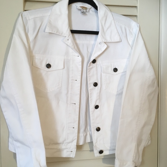 talbots white jean jacket